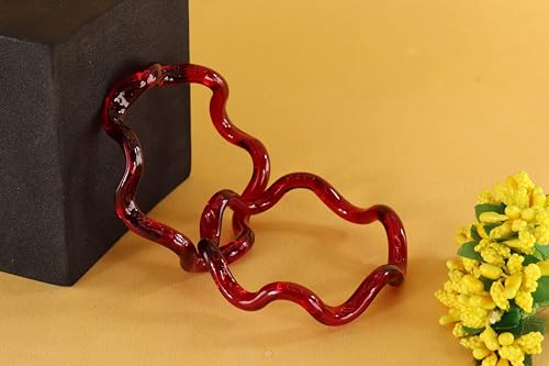 Image of NMII Stylish Glass Kada Set With Simple Cutting Pattern Glossy Finished For Women & Girls | Kada For Gift, Wedding & Everyone