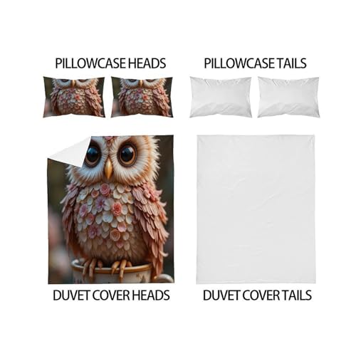 Housse de couette forest animals microfibre zippée pour un lit king simple à border - 4