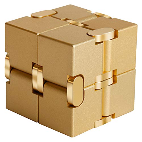 Jrtpk Aluminum Alloy Metal Infinity Magic Cube Toys | Infinity Cube | Relief Stress & Anxiety | Adhd Ocd For Kids And Adults (Gold) #TOP14