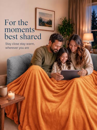 Image of Utopia Bedding Soft Fleece Bed Blanket Throw Size Burnt Orange (50x60 Inch)