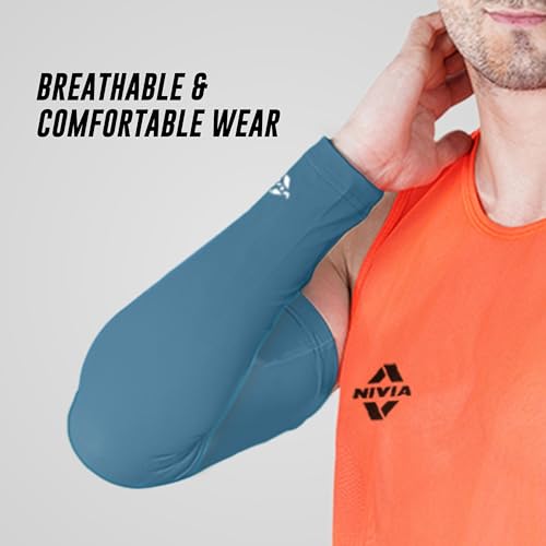 Image of Nivia Arm Sleeves for men & women, Arm Compression sleeves, Uv sun protection arm sleeves for boys & girls,Arm Sleeves for Cricket,Volleyball,Football,Bike Riding,Cycling