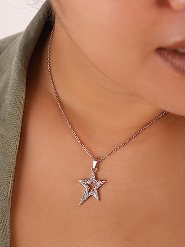 Sacina Grunge Y2k Aesthetic Star Necklace, Gothic Rhinestone Star Necklace for Women, Christmas New Year Jewelry Gift2