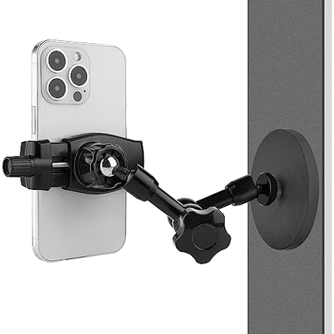 Mippko Magnetic Phone Holder,Heavy Duty Phone Mount for Truck/Tractor/Forklift/Boat/Motor Vehicles,Fit 3.5~7.5" iPhone/Nexus/Smartphone,360°Adjustable Arm 3.46" Magnetic Base Cover