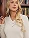 GRACE KARIN Womens Sweaters, Long Sleeve Collared Knit Pullover Sweater, Ladies Casual Fall Winter Fashion Clothes (White,M)