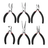 MAXPOWER 6-piece Mini Pliers 4.5-inch Set Includes Mini Bent, Nippers, Long Nose and Combination Pliers