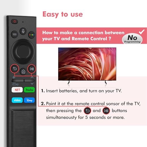 Image of Replacement Remote Control for Samsung Smart TV, Universal Samsung TV Remote Compatible with Frame, Crystal 4K UHD, Neo QLED 4K /8K, OLED & QLED Models with Voice Control
