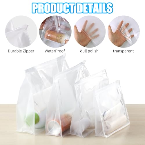 50 PCS Mini Clear Makeup Bag,Small Clear Zipper Pouch Travel Bag for Toiletries Plastic Cosmetic Organizer Waterproof，for Swimsuit Bikini Travel Vacation(7.9 x 5.9 x 2 Inch)3