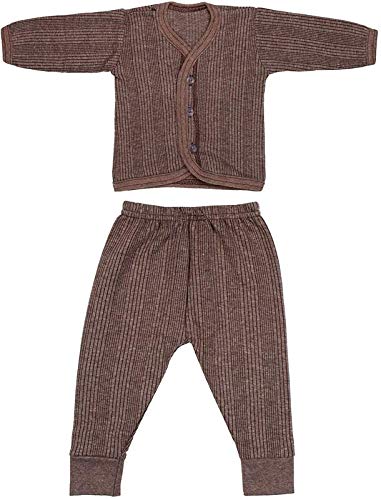 Image of Sikander Front Open Baby Thermal Set, Pack of 1 (Grey, Blue, Brown)