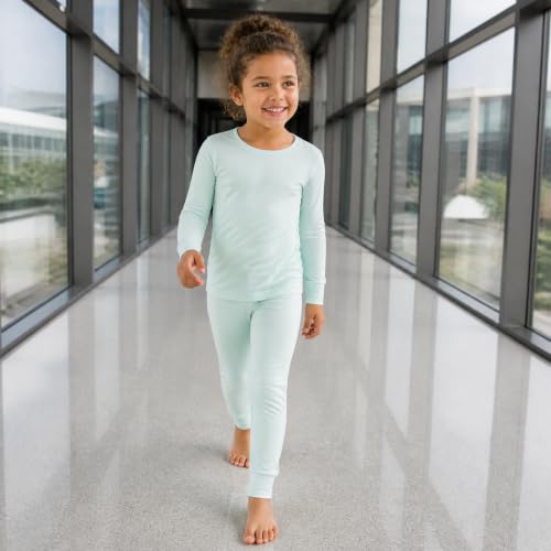 Image of Kids Boys Girls Soft 2-Piece Solid Long Sleeve Shirt and Pants Set