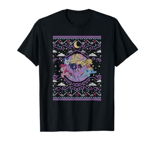 T-shirt My Little Pony Christmas Celestial Ponies pull moche de Noël pour adulte