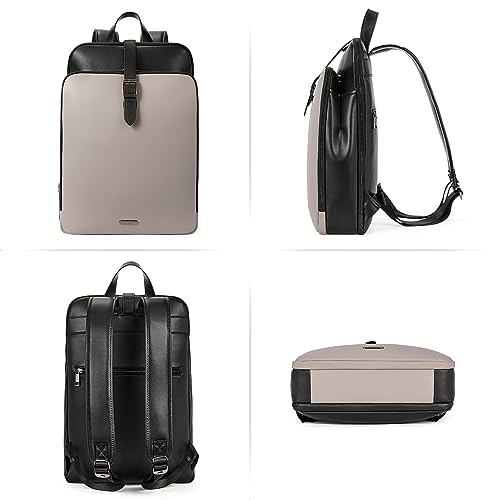 Image of CLUCI Leather Backpack for Women, 15.6 inch Laptop Bag, Large Genuine Work Backpack Travel Back