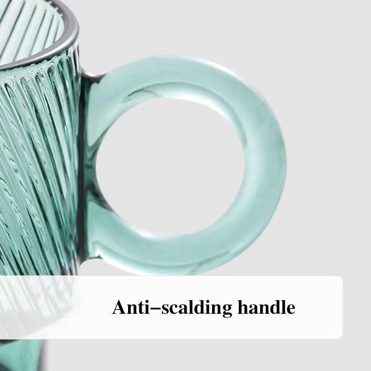 Tazas de vidrio apilables para ahorrar espacio juego de 2 copas de te y leche 6