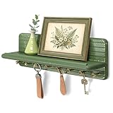 Rebee Vision Pine Wood Key Holder Wall Mount – Modern Farmhouse Key Holder for Wall with Floating...