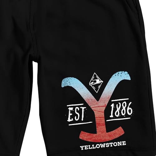 Bioworld Yellowstone Est. 1886 Men's Black Sleep Pajama Shorts2