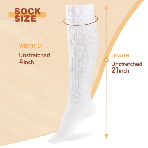 Image of Buauty Slouch Socks for Women, Soft Extra Long Chunky Scrunch Knee High Sock Winter Knit Slouchy Socks Leg Warmmers