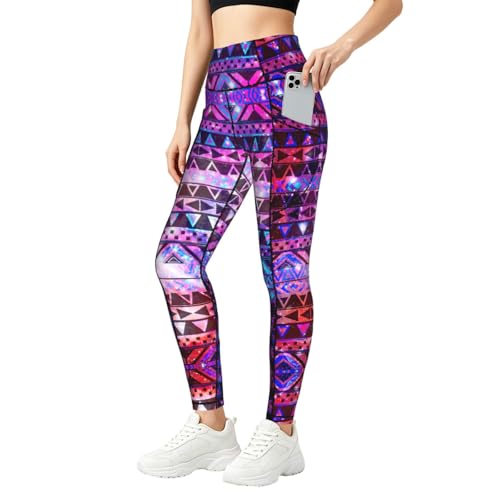 Leggings de fitness para mujer con estampado brillante y compresión deportiva