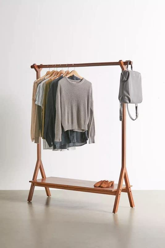 EARLYWOOD Solid Wooden Towel Rack with Bottom Shelf for Bathroom, Washcloths, Toiletries,Convenient Stand for Drying and Hanging Clothes (40L x 40W x 40H)-image-12