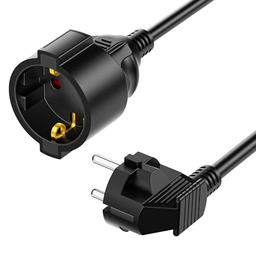 RealMade 3M Verlängerungskabel Verlängerungskabel mit Kinderschutz Stecker 3680W Schutzkontakt-Verlängerung für innen 16A/250V Schwarz