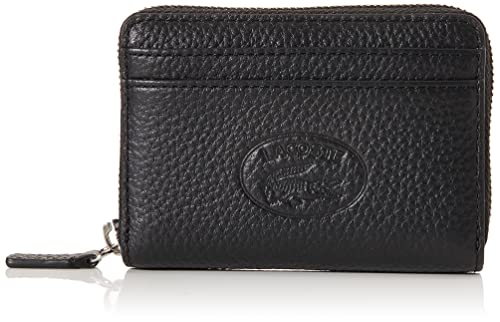 Lacoste Carteira feminina Croco Crew com zíper para moedas, Preto