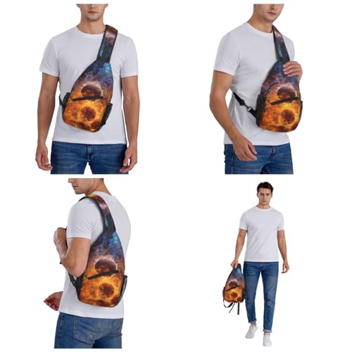 Petit sac à dos à bandoulière mixte imprimé basket-ball de feu - 7