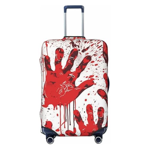 Travel Luggage Covers For Suitcase, Bloody Handprints Elastic Suitcase Protector Washable Anti-Scratch Suitcase Baggage Cover Luggage Protector Fits 18-32 Inch Luggage