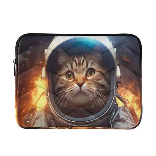 Funda para laptop 13-14 pulgadas con diseño gato astronauta
