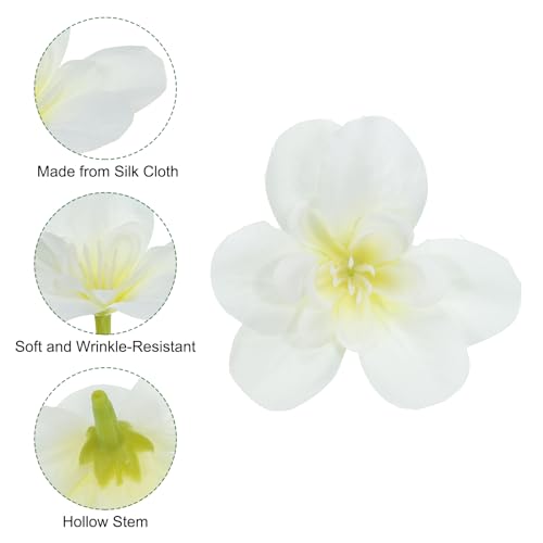 PATIKIL Artificial Orchid Petals, 24Pcs Faux Orchid Flower Head Fake Butterfly Flowers Crafts for Home Wedding Decoration Cream White - Image 4