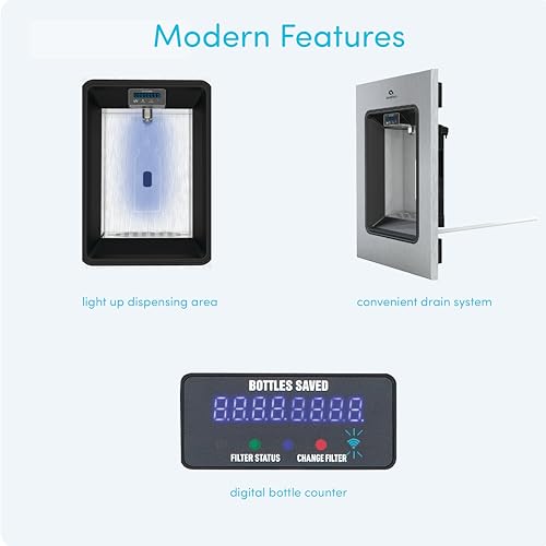 Image of Avalon in-Wall Bottle Filling Station, Sensor Dispensing, Self Cleaning, Digital Bottle Counter Display, Dual Filtration, WiFi Enabled, Stainless Steel