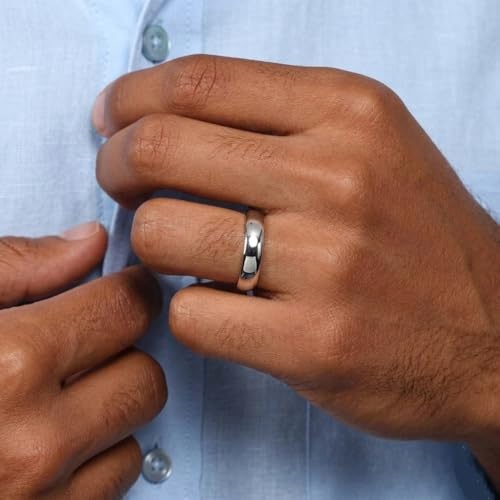 Image of High Polish Regular Wear Unisex Silver Finger Ring Band in Pure 92.5 Sterling Silver For Women Girls Men Boys | Chandi Ki Ring | Thumb Ring | Gift For Her & Him |
