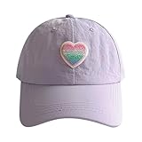 FakeFace Mädchen Basecap Schirmmütze mit Herz-Stickerei Kinder Schnelltrocknend Baseball Cap Kappe Sonnenhut Mädchen Sonnenschutz Sportkappe Einstellbar Baseballmütze Trucker Cap Kinderhut