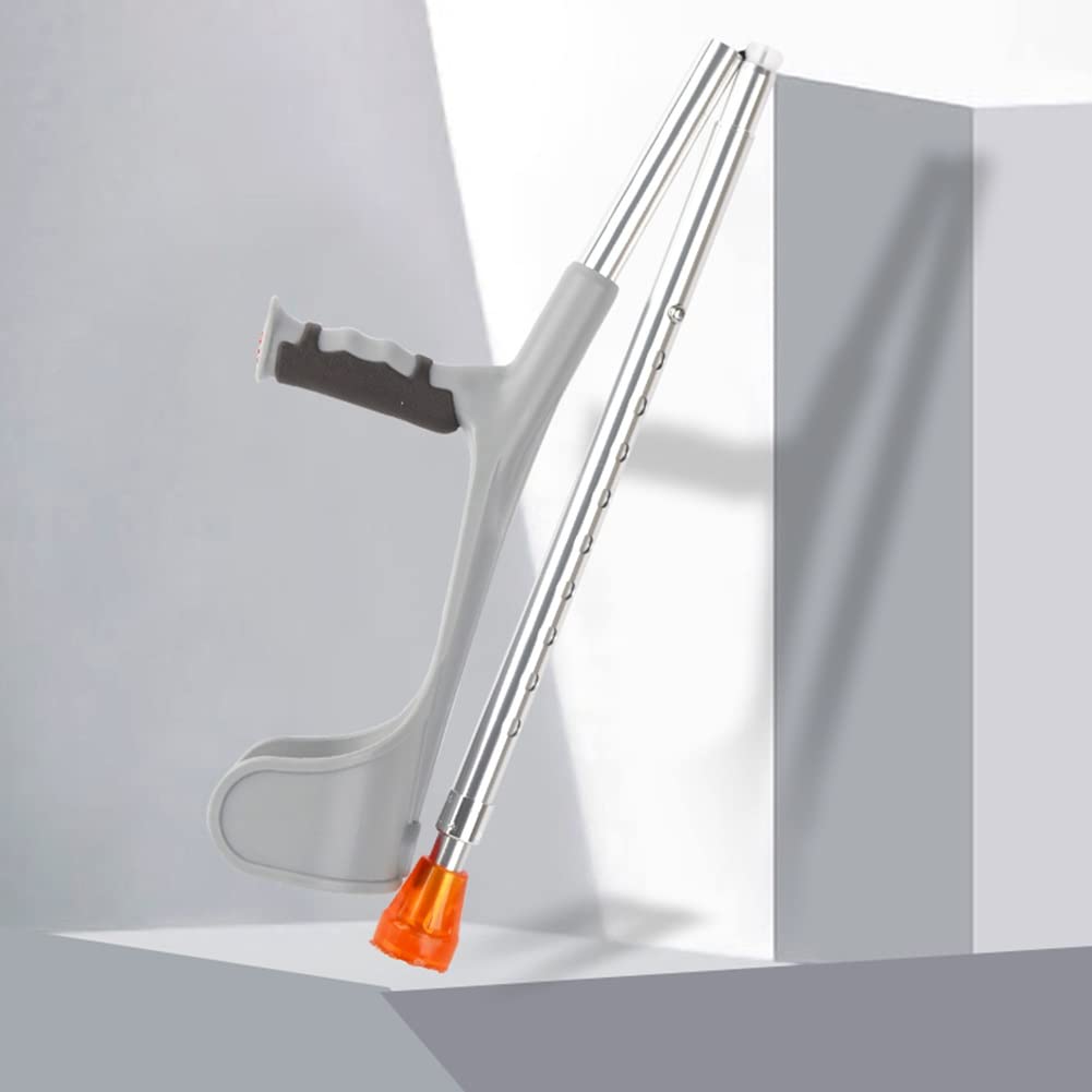Muletas Plegables de Antebrazo para Adultos, Bastón Médico, Muletas Ergonómicas Ligeras de Aluminio, Regulables en Altura a 10 Velocidades (Color : Zwart, Size : 1 Pair)