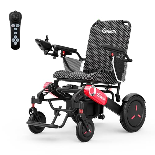 Sedia a Rotelle Pieghevole Ripiegamento Automatico: Carrozzina Elettrica per Anziani con 2 * 12AH Doppia Batteria - 700W Sedia a Rotelle Elettrica Fino a 150KG