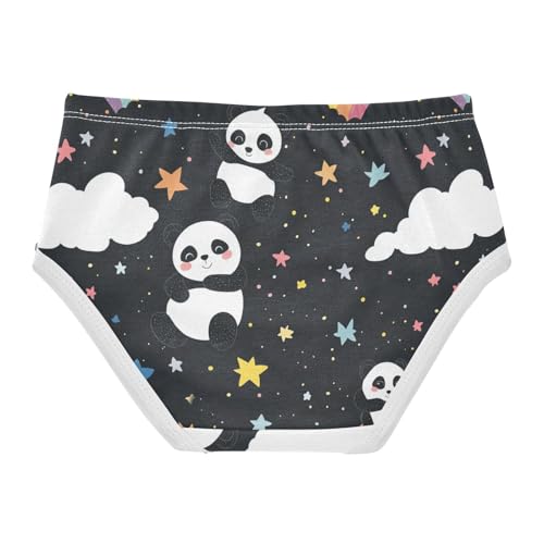Wusikd Cute Pandas Rainbow Girls' Underwear Cotton Starry Night Sky Girls Briefs Soft Toddler Underwear 2T2