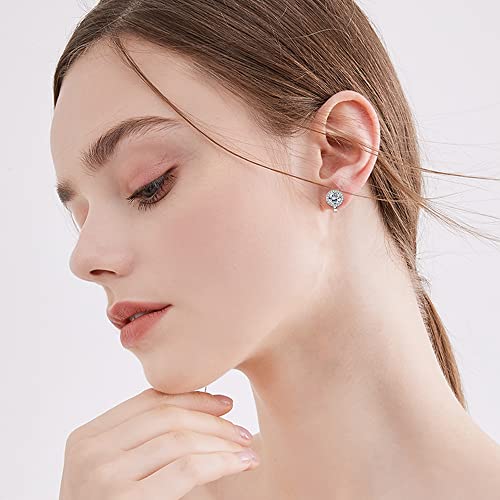 Sailimue Clip On Earrings For Women Girls Sparkly Cubic Zirconia Earrings Moonstone Earrings Pearl Clip On Earrings Hypoallergenic Non Pierced Clip On Earrings Set #TOP2