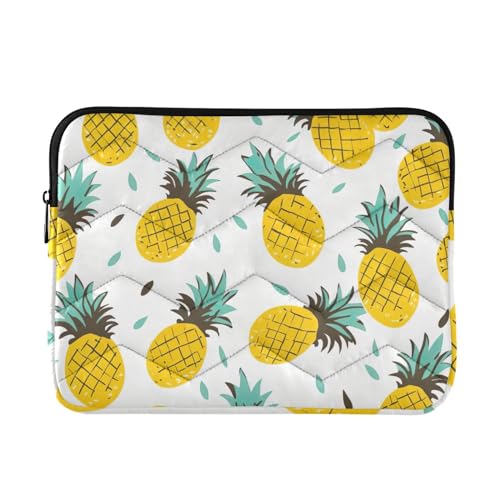Funda para portátil 13-14 pulgadas con diseño de piñas amarillo