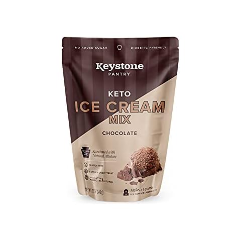 Keystone Pantry – Keto Ice Cream Mix – Chocolate – Makes 1.5 Quarts – No Added Sugar – Gluten Free – Low Carb – Keto & Diabetic Friendly – Kosher Dairy With Active Probiotic Cultures Cover