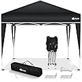 tillvex Gazebo 3x3m impermeabile | Gazebo pieghevole pop-up regolabile in altezza | Tenda da giardino protezione UV 50+ | Tenda Padiglione con borsa (Nero)