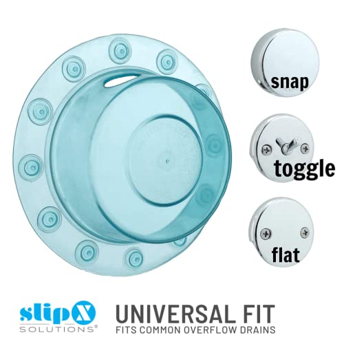 Slipx Solutions Bottomless Bath | Overflow Drain Cover For Tub | Best Gifts For Mom, Spa & Bath Accessories | Drain Block, Water Stopper Plug | Bath Essentials For Women | 4" Diameter, Aqua #TOP4