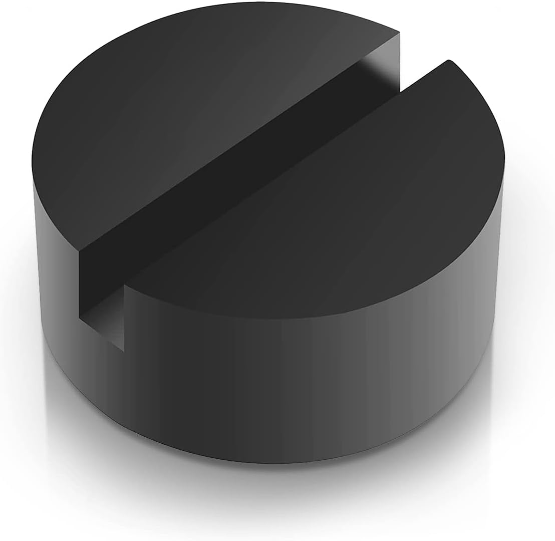 Miytsya 1 PC Jack Stand Pads Adapter Rubber Jack Pad Trolley Jack Vehicle Lift Axle Stand Universal Rubber Slotted Frame Rail Pinch Welds Protector (Black)