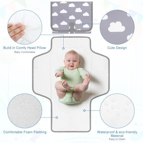 Accmor Portable Diaper Changing Pad, Waterproof Baby Changing Mat, Foldable Travel Diaper Changing Pads for Baby - 1
