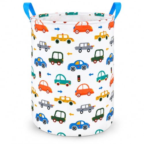 Image of LAXIS Laundry Basket, Heavy Duty Laundry Basket, Clothes Storage Basket for Blankets, Laundry Room Organizing, Bedroom, Large Dirty Clothes Bag for Dorm | Laundry Bag -Car print |