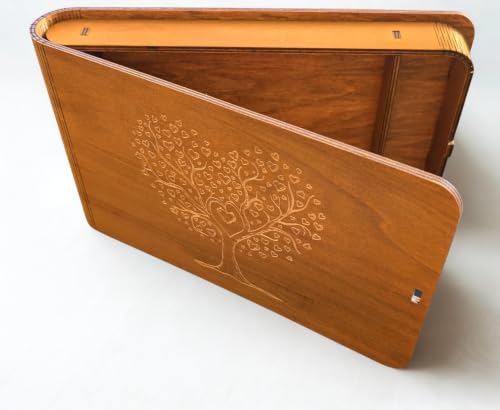 MALONA - Boîte Photo en Bois de Mariage - Coffret Souvenirs pour Photos 10x15 cm et emplacement clé USB – Cadeau pour Couples et Photographes - Idéal...
