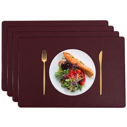 Sets de table pour décoration de table de cuisine lot de 4 bordeaux chic