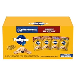 Pedigree Adult Wet Dog Food Choice Cuts in Gravy Filet Mignon, Beef Noodle & Vegetable, Grilled Chicken Flavour, Hickory Smoked Chicken Flavour Variety Pack, 100g Pouch (32 Pack)