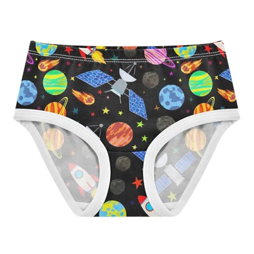 Joisal Bright Girls Underwear Toddlers 2t Cotton Girl Panties Cute Cute Cartoon Rockets Black Briefs Girls Undies