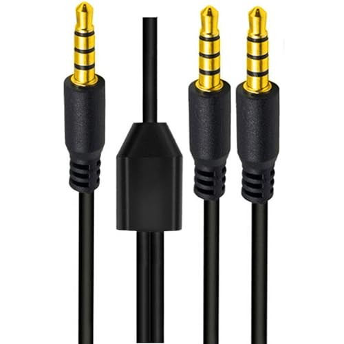 Cable divisor de audio 3.5mm TRRS macho a 2 macho 1M