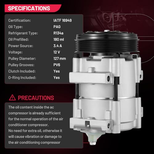 BDFHYK 58169 Air Conditioning AC Compressor with Clutch Compatible with Ford Ranger L4 2.3L 2001-2011, Compatible with Mazda B2300 L4 2.3L 2001-2005, B2300 2007-2009, B4000 V6 4.0L 2006-2009