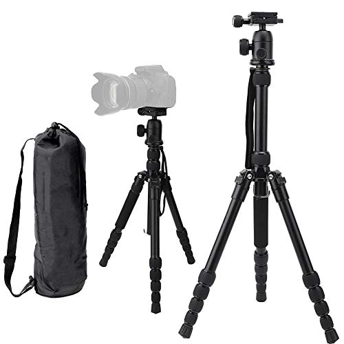Fotostativ, leichte tragbare Aluminiumlegierung 5-teilige Kamera Fotostativständer mit Kugelkopf, 1/4 Zoll Schraube… – Bild 3