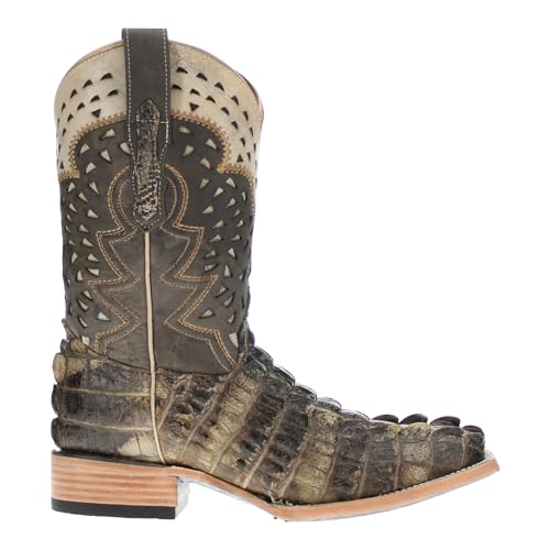 Vaccari Men's Axel Genuine Natural Alligator Tail Cut Broad Square Toe Western Cowboy Boots3