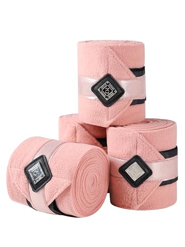 GemRebel Horse Polo Wraps Upgrade with Bling Leg Wraps for Horses 4-Pack Fleece Leg Wraps Stable...